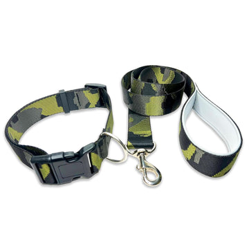 Pawsindia Army Collar & Leash set for Dogs - Large/ X-Large
